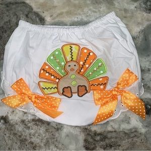 Toddler Girls Turkey Day Thanksgiving Bloomers Diaper Cover Only 18 - 36 months